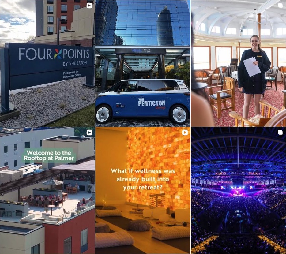 A six-post snapshot of the Meet in Penticton Instagram grid